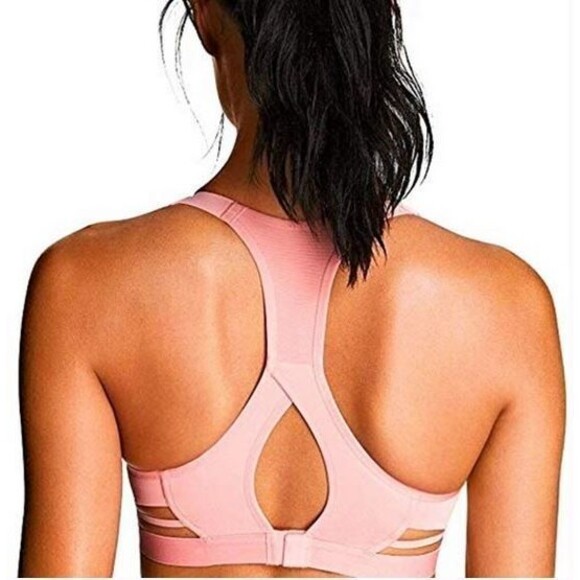 Victoria Secret Sport Incredible Blush Pink Strappy Racerback Underwire Bra 32B - Picture 2 of 5
